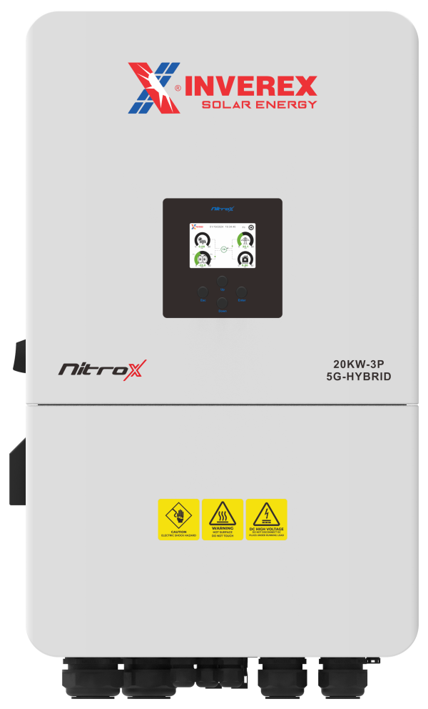 INVEREX NitroX 20kW 3-Phase Hybrid Solar Inverter